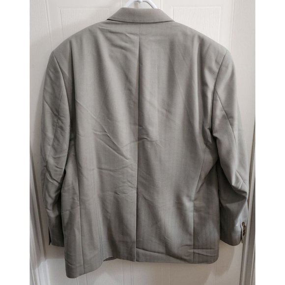 Chaps Beige Striped 2 Button Paisley Lined Suit Jacket Blazer Sport Coat Sz 44R - Picture 11 of 12